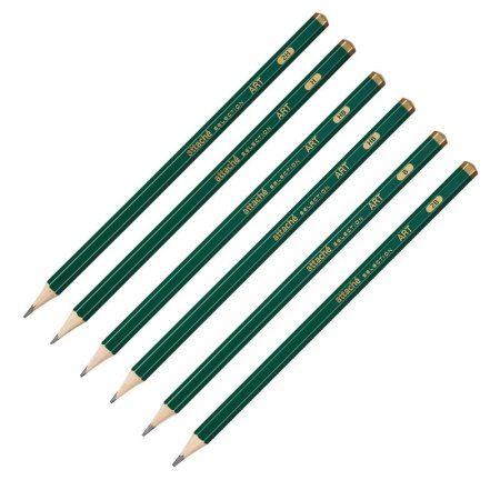Набор чернографитных карандашей (2xHB, H, B, 2H, 2B) Attache Selection  Art заточенные шестигранные (6 штук в упаковке)