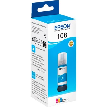 Чернила Epson 108 C13T09C24A голубые оригинальные