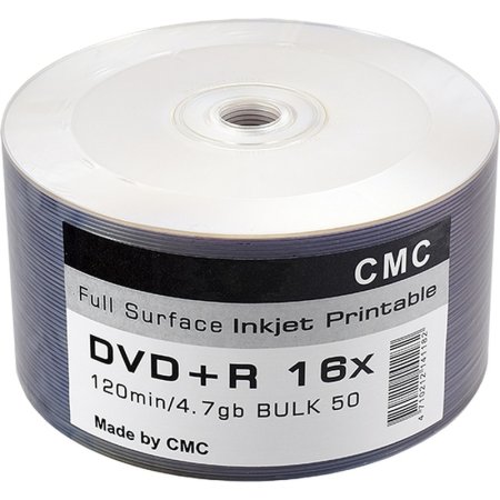 Диск DVD+R CMC 4.7 ГБ 16x bulk CMCDVDPRPRB50 (50 штук в упаковке)