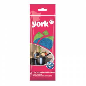 Губки для мытья посуды York полипропилен 80x80x25 мм 3 штуки в упаковке