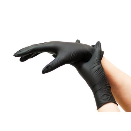 Перчатки медицинские смотровые нитриловые Basic нестерильные  неопудренные размер XL (9-10) черные (100 штук в упаковке)