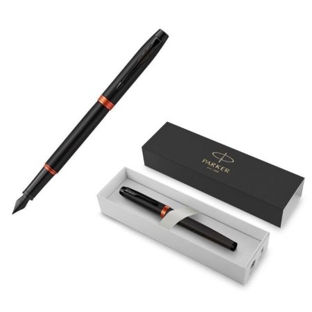 Ручка перьевая Parker IM Professionals Flame Orange BT цвет чернил синий  цвет корпуса черный (артикул производителя 2172943)