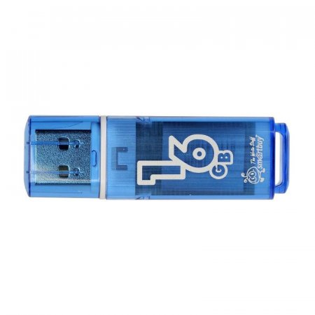 Флеш-память SmartBuy Glossy series 16Gb USB 2.0 голубая