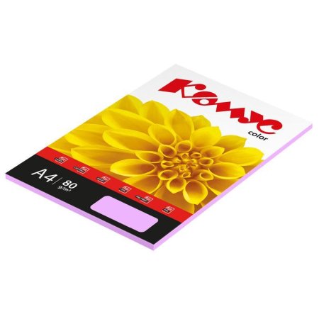 Бумага цветная для печати Комус Color лаванда пастель (А4, 80 г/кв.м, 50  листов)