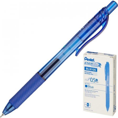 Ручка гелевая автоматическая Pentel EnerGel синяя (толщина линии 0,25 мм)