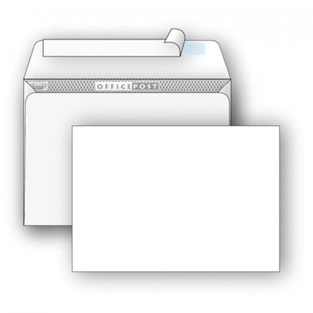 Конверт почтовый OfficePost C4 (229x324 мм) белый удаляемая лента (250 штук в упаковке)
