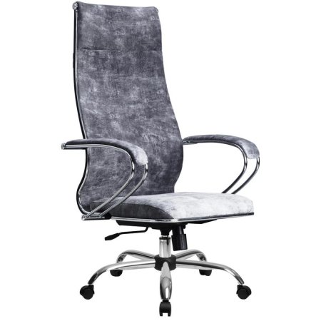 Кресло для руководителя Метта L 1m 42 Bravo 118/003 светло-серое (ткань,  металл)