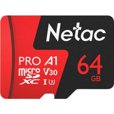 Карта памяти 64 ГБ microSDHC Netac P500 Extreme Pro UHS-I U3  (NT02P500PRO-064G-R)