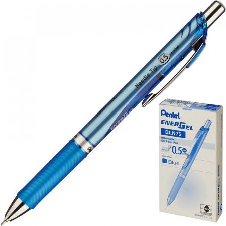Ручка гелевая автоматическая Pentel EnerGel синяя (толщина линии 0,3 мм)