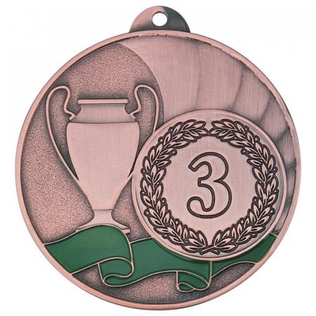 Медаль призовая 3 место 50 мм цвет бронза