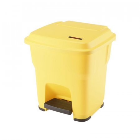 Контейнер ведро для мусора и отходов с педалью Vileda Professional Гера 35 л пластик желтый (39х39х44 см, арт. производителя 137748)