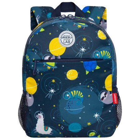 Рюкзак дошкольный Grizzly Звери в космосе синий (RK-277-5)