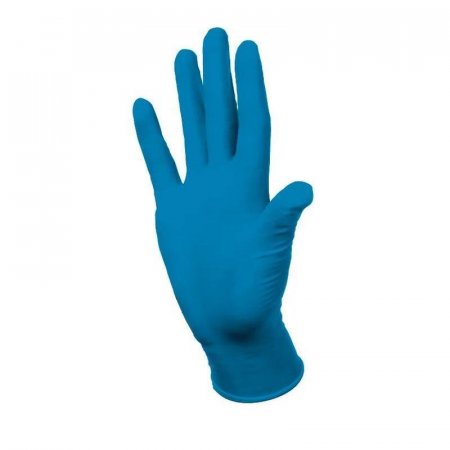 Перчатки медицинские смотровые латексные Manual HR419 High Risk нестерильные неопудренные синие размер S (50 штук в упаковке)