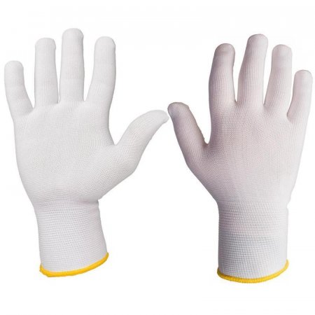 Перчатки рабочие Jeta Safety JS011n нейлоновые без покрытия (размер 9,  L, 4 нити, 13 класс, 12 пар в упаковке)