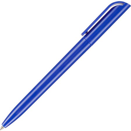 Ручка шариковая автоматическая синяя (синий корпус, толщина линии 0.7  мм)