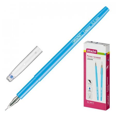 Ручка гелевая Attache Laguna синяя (толщина линии 0,3 мм)