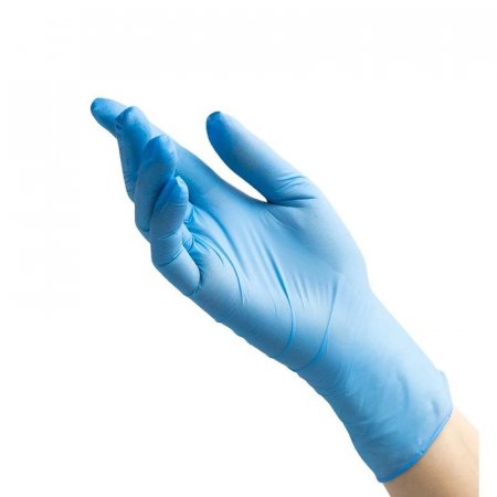 Перчатки медицинские смотровые нитриловые Benovy нестерильные  неопудренные голубые размер S (200 штук в упаковке)