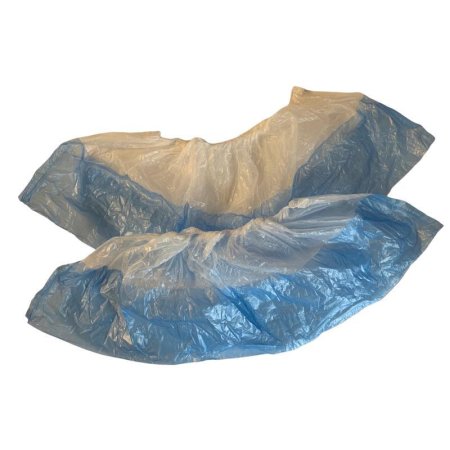 Бахилы одноразовые полиэтиленовые гладкие 4.2 г бело-синие (50 пар в  упаковке)
