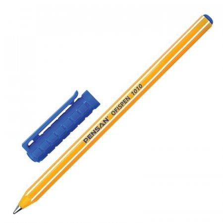Ручка шариковая неавтоматическая одноразовая Pensan Offis Pen 1010 синяя  (толщина линии 0.7 мм)