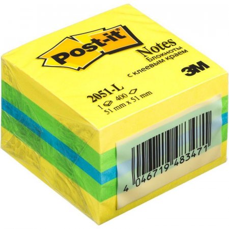 Стикеры Post-it 51х51 мм желтые неоновые 400 листов