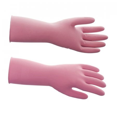 Перчатки латексные Hq Profiline сверхпрочные розовые (размер 7, S)