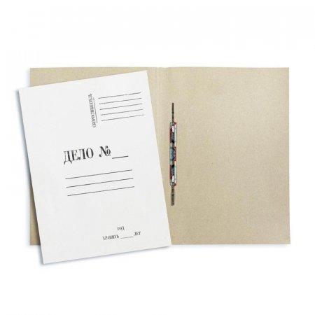 Папка-скоросшиватель Дело № картонная А4 до 50 листов белая (260 г/кв.м, 20 штук в упаковке)