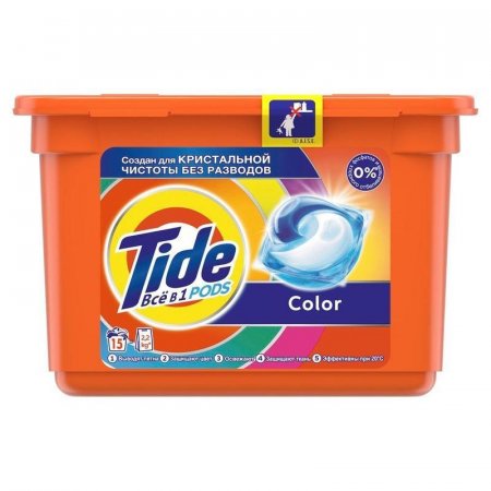 Капсулы для стирки Tide Color 413 г (15 капсул в упаковке)