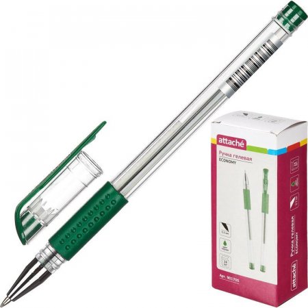 Ручка гелевая Attache Economy зеленая (толщина линии 0.5 мм)