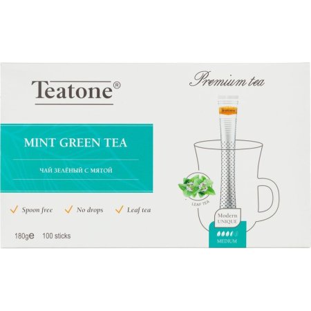 Чай зеленый Teatone Mint Green Tea 100 стиков