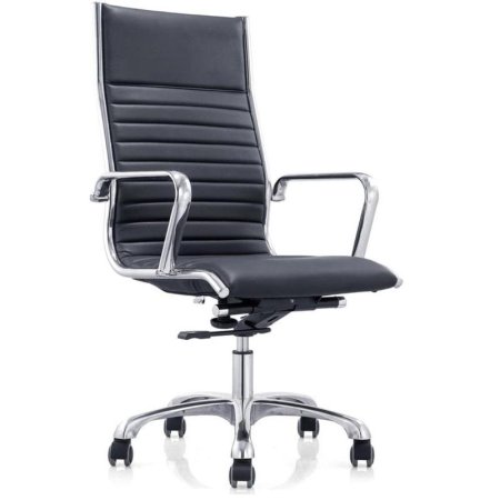 Кресло для руководителя Easy Chair 704 TL черное (натуральная кожа с компаньоном, металл)