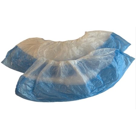 Бахилы одноразовые полиэтиленовые гладкие 5.5 г бело-синие (50 пар в  упаковке)