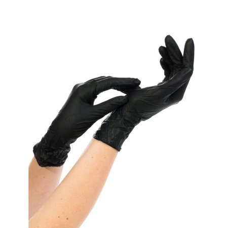 Перчатки медицинские смотровые нитриловые NitriMax текстурированные  нестерильные неопудренные размер L (8-9) черные (100 штук в упаковке)