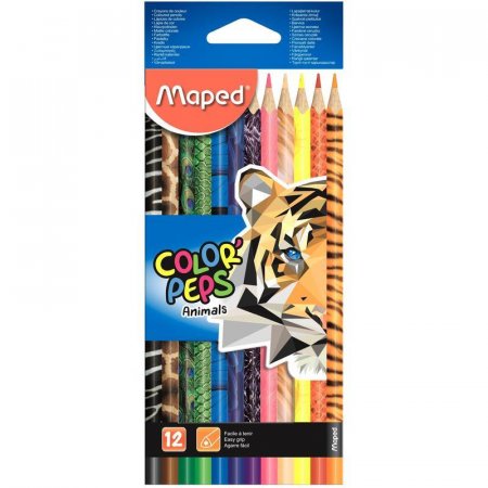 Карандаши цветные Maped Color'peps Animals 12 цветов трехгранные