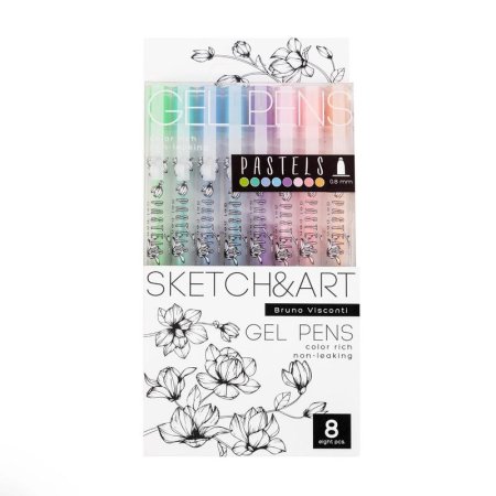 Набор гелевых ручек Sketch&Art Uni Write.Pastels 8 цветов (толщина  линии 0.8 мм) (20-0310)
