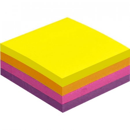 Стикеры Attache Selection 51х51 мм неоновые 4 цвета (желтый, оранжевый, розовый, фиолетовый)  400 листов