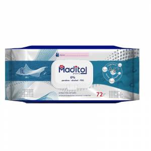 Влажные салфетки антибактериальные Maditol Pharma 72 штуки в упаковке