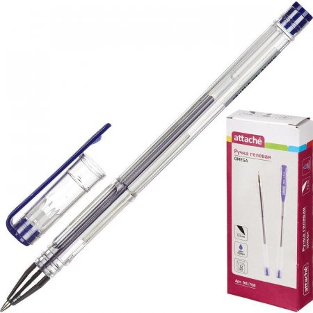 Ручка гелевая Attache Omega синяя (толщина линии 0.5 мм)