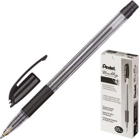 Ручка шариковая Pentel Bolly BK425-A черная (толщина линии 0.25 мм)