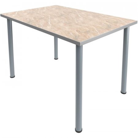 Стол обеденный МЕТ (мрамор бежевый/серый, 1200х700х760 мм)
