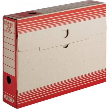 Короб архивный Attache картон красный 75х256х322 мм
