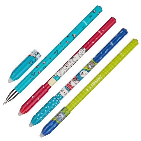 Ручка гелевая со стираемыми чернилами M&G So Many Cats синяя   (толщина линии 0.35 мм)