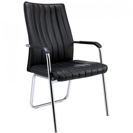Конференц-кресло Easy Chair 811 черное (искусственная кожа, металл хромированный)