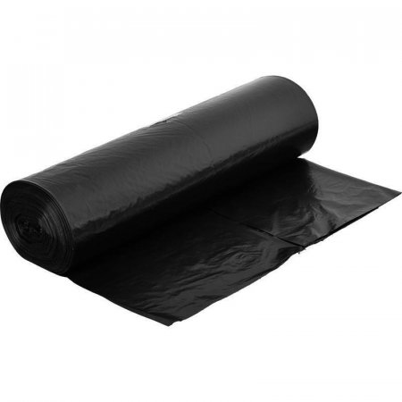 Мешки для мусора на 60 литров Ромашка черные (ПНД, 7.3 мкм, в рулоне 20 шт, 58х68 см)