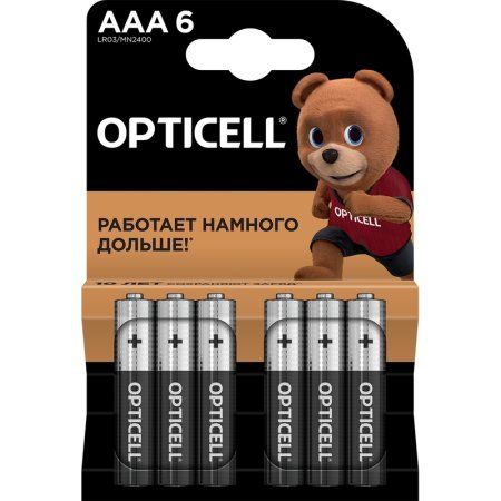 Батарейка AAA мизинчиковая Opticell Basic (6 штук в упаковке)