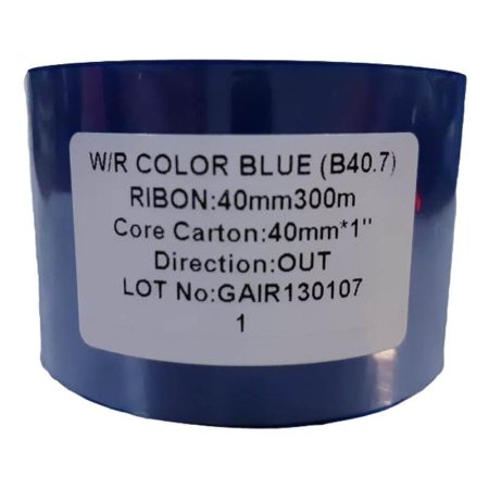 Риббон Wax/Resin Premium textile blue 40 мм х 300 м OUT (диаметр втулки  25.4 мм)