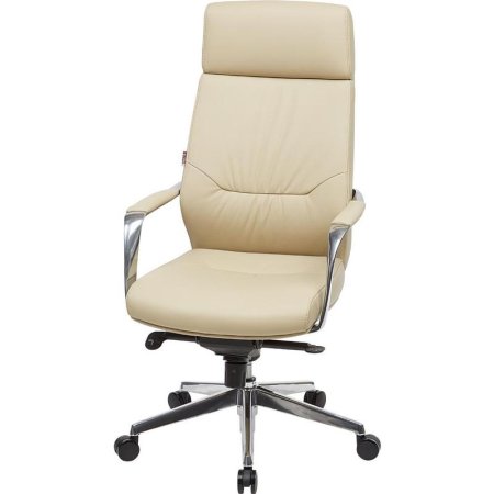 Кресло для руководителя Easy Chair 570 МL бежевое (натуральная кожа, металл)