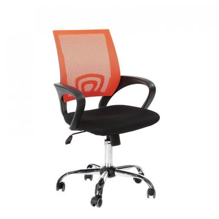 Кресло офисное Easy Chair 304 оранжевое/черное (сетка/ткань, металл)