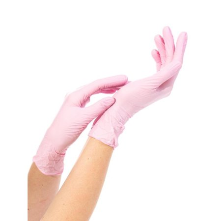 Перчатки медицинские смотровые нитриловые NitriMax нестерильные  неопудренные розовые размер L (100 штук в упаковке)