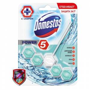 Гигиенический блок для унитаза Domestos Power 5 Кристальная чистота 55 г