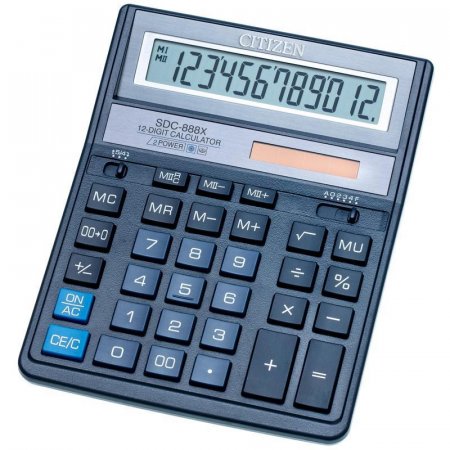 Калькулятор настольный полноразмерный Citizen SDC-888XBL 12-разрядный синий